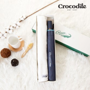 크로커다일 2단 바이어스 우산 + 심플 호텔 수건 RA