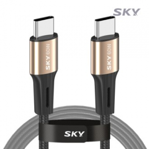 스카이 비트 60W PD C to C타입 고강도 패브릭 초고속 충전케이블 1.2M