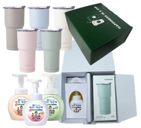 아이깨끗해 락앤락 퓨어 보온보냉 텀블러 470ml 해피니스 선물세트 #3