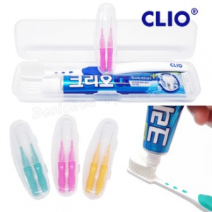 클리오R +크리오 치약+치간 칫솔 2p 케이스 / 칫솔 치약 세트