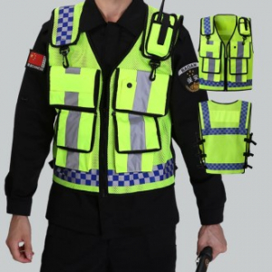 무전기 메쉬 체크 안전조끼, 교통 조끼 현장 조끼 찍찍이 인쇄