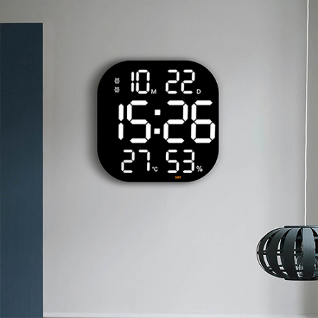 넥스원 디지털 LED 크로노그래프 무소음 벽시계 온습도 리모컨 4 color #5