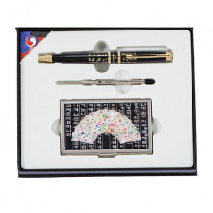 훈민정음 볼펜+리필심+훈민 한글 부채 자개 명함 3종