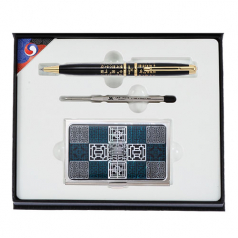 훈민정음 볼펜+리필심+창살문 그린 자개 명함케이스