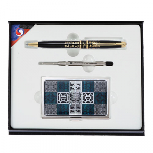 훈민정음 볼펜+리필심+창살문 그린 자개 명함케이스