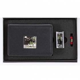 채색십장생 자개소가죽 명함지갑+자개 USB #2