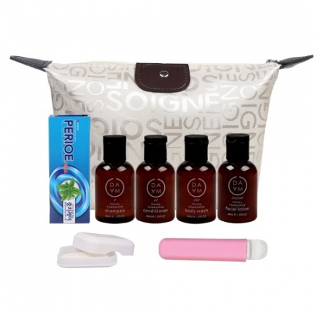 해피 여행용세트 8종 [파우치, 치약, 칫솔, 샴푸, 린스, 바디워시, 로션, 비누]_204 #2