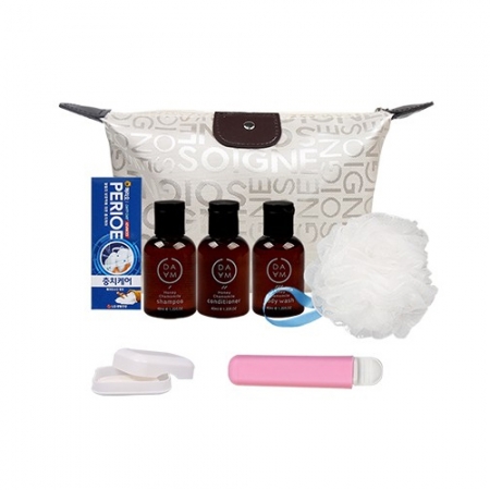 해피 여행용세트 8종 [파우치, 치약, 칫솔, 샴푸, 린스, 바디워시, 샤워볼, 비누]_011 #4