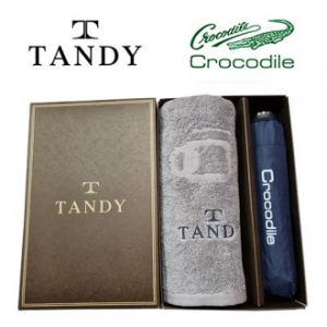 탠디 라운드 스퀘어 타올 + 크로커다일 바이어스 수동 우산 세트 15번