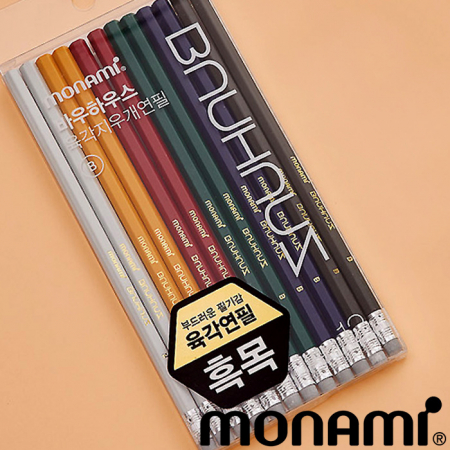 모나미 바우 하우스 육각 지우개 연필 (클래식12p) #2