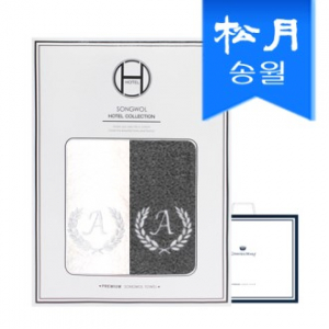 [송월타올] 호텔수건 프리미엄 무지타올, 엔젤 타올 170G 2매 선물세트 + 쇼핑백, 호텔타올, 기념수건