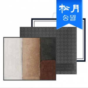 송월 타올 기프트세트 (뉴컬러 무지타올2 + 딥컬러 핸드타올2) + 쇼핑백