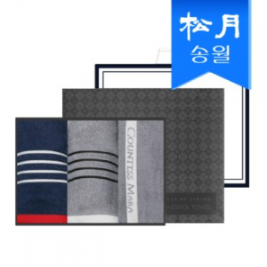 송월 포라인 타올 기프트세트(포라인 세면타올 2p + 포라인 스포츠수건 1p) + 쇼핑백