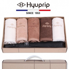 협립 40수 호텔타올 5P + 2단 암막 고밀도 VIP 완전 자동우산 1P - 우양산 타올 세트