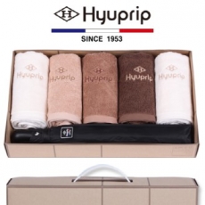 협립 호텔타올 5P 40수 + 2단 65 암막 고밀도 우산 1P 우양산 타올 세트