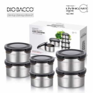 리빙아트 스텐 밀폐용기6종