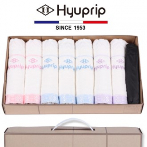 협립 눈꽃 타올 7P + 3단 58 카본 암막 수동우산 1P- 우양산 타올 세트