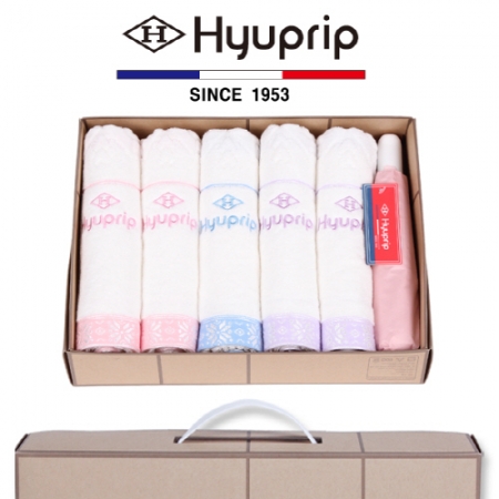 협립 눈꽃 타올 5P+3단 암막 야옹이 완전 자동우산 1P 우양산 타올세트 #2