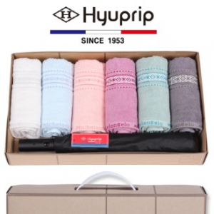 마시멜로 타올 6P 세트 + 2단 늄 울트라 고밀도 우산 1P- 우산 타올 세트