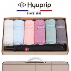 마시멜로 타올 6P 세트 + 2단 커넥션 우산 1P- 우산 타올 세트