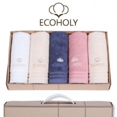 에코홀리 스티치 40수 190g 세면타올 5P - 타올세트