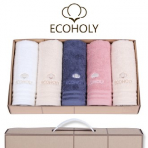 에코홀리 스티치 40수 190g 세면타올 5P - 타올세트