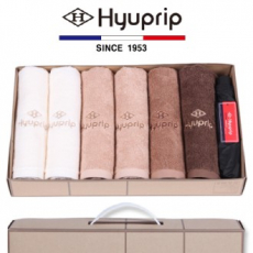 협립 40수 호텔타올 6P + 3단 58 카본 수동우산 1P - 우산 타올 세트