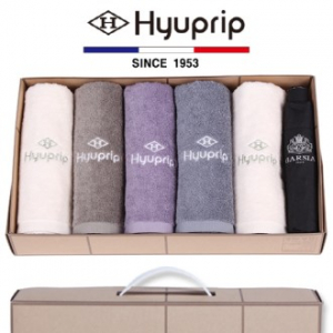 협립 호텔 코마 타올 5P + 가르시아 3단 심플 수동우산 1P - 우산 타올 세트