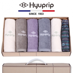 협립 호텔 코마 타올 5P + 3단 멀티 원목 수동우산 1P - 우산 타올 세트 #2