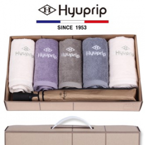 협립 호텔 코마 타올 5P + 2단 암막 늄 우산 1P - 우산 타올 세트