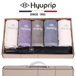 협립 호텔 코마 타올 5P + 2단 암막 고밀도 커넥션 우산 1P- 우산 타올 세트