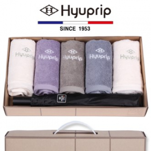 협립 호텔 코마 타올 5P + 2단 암막 고밀도 우산 1P - 우산 타올 세트