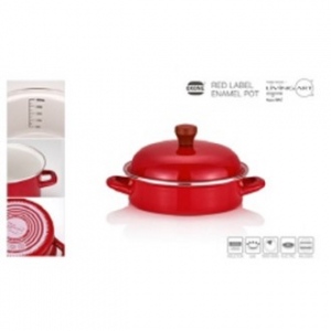 리빙아트 옥슨 레드라벨 1T 법랑 냄비 22cm 높은전골