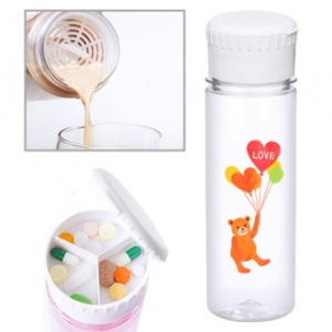 (H-142) 트라이탄 알약 쉐이커 오보틀 500ml / 냉온가능 / 선식.쉐이커 가능