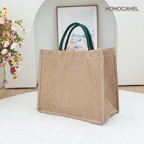 모모카멜 린넨 에코백 대형 쥬트백 마 가방 35cm * 30cm * 17cm (HE09) #2