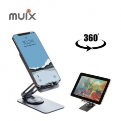 뮤익스 All 알루미늄 360도회전 스마트폰 태블릿 거치대 HX-200P