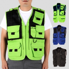 야간 후면반사 망사 조끼 L-3XL, 남자 여자 반사조끼