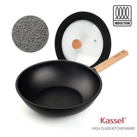 카셀 하이브리드 (Hybrid) 인덕션 (IH) 휠우드 티 타늄 궁중팬 (웍) 28cm +실리콘 멀티 뚜껑 #2