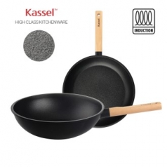 카셀  하이브리드(Hybrid) 인덕션(IH) 휠우드 티타늄 프라이팬  2종 B세트 (프라이팬28cm+궁중팬28cm)