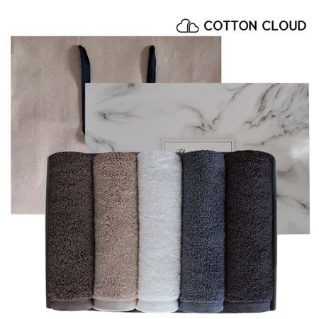 코튼클라우드 호텔 수건 30수 200g 블랙라벨 5P 선물세트 (쇼핑백, 박스포장) #2