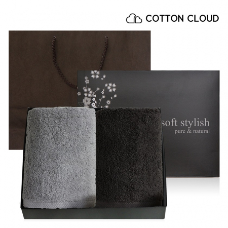 코튼클라우드 호텔 수건 40수 220g 블랙라벨 2P 선물세트 (쇼핑백, 박스포장) #3