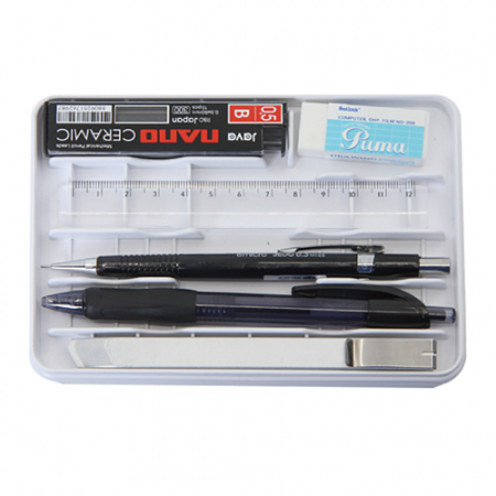 해피 문구세트 7종 [볼펜,제도샤프,샤프심,지우개,자,칼,케이스]_602 #5