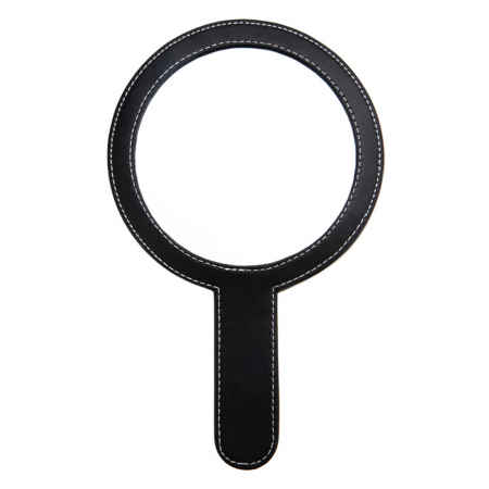 가죽PU 스티치 원형 손거울 #3