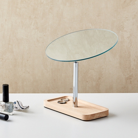 비치원목원형거울 #4