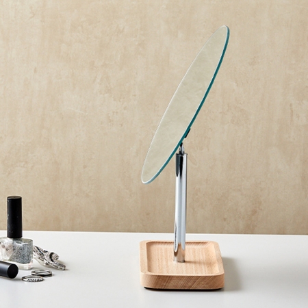 비치원목원형거울 #3