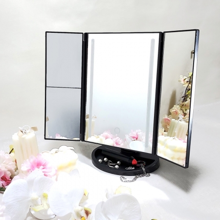 3단 접이식 LED 탁상거울 #2