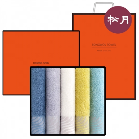 [송월타올]S.V 웨이브 뱀부타올 풀패키지 5매입 세트 + 쇼핑백 #2