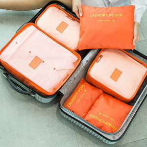 여행용파우치 6종 세트, 캐리어 정리 6종 파우치 의류 메쉬파우치
