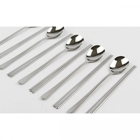 스텐 수저세트 유광 민자 2P #2