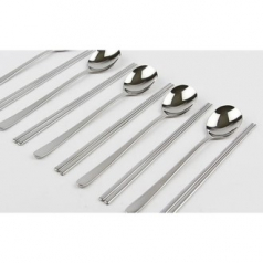 스텐 수저세트 유광 민자 2P